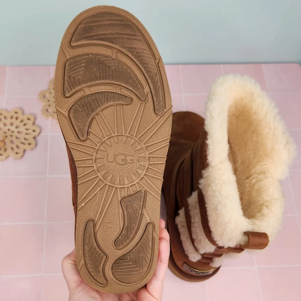 UGG Becket Leather & Shearling Mid-Calf Boots